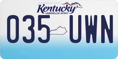 KY license plate 035UWN