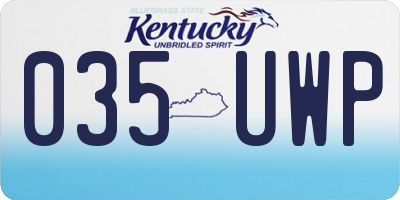 KY license plate 035UWP