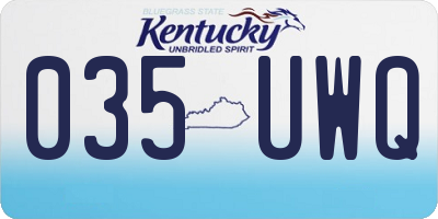 KY license plate 035UWQ