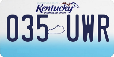 KY license plate 035UWR