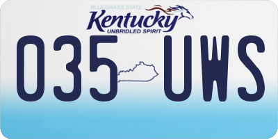 KY license plate 035UWS