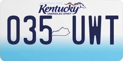 KY license plate 035UWT
