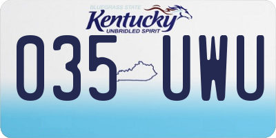 KY license plate 035UWU