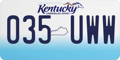 KY license plate 035UWW