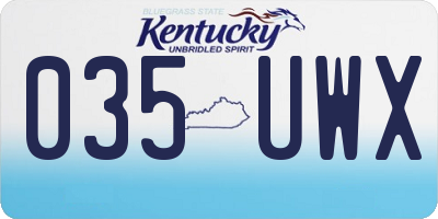 KY license plate 035UWX