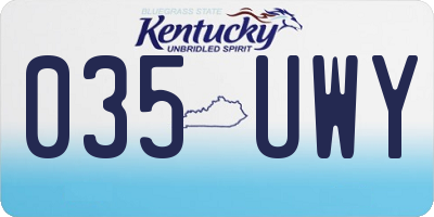 KY license plate 035UWY