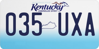 KY license plate 035UXA