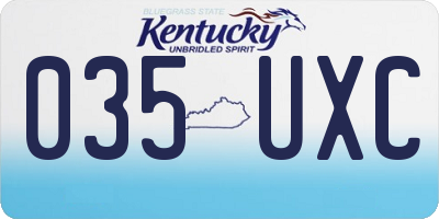 KY license plate 035UXC