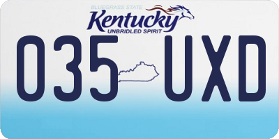 KY license plate 035UXD
