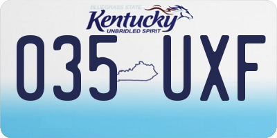 KY license plate 035UXF