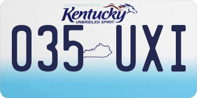 KY license plate 035UXI