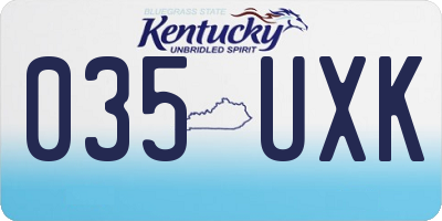 KY license plate 035UXK