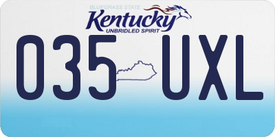 KY license plate 035UXL