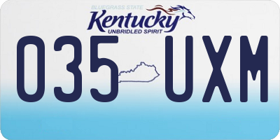 KY license plate 035UXM