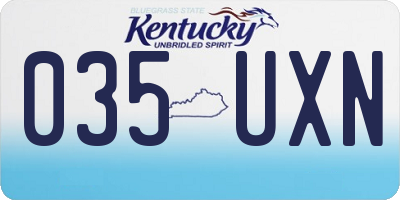 KY license plate 035UXN