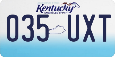 KY license plate 035UXT