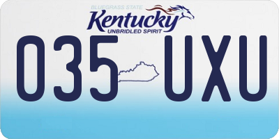 KY license plate 035UXU