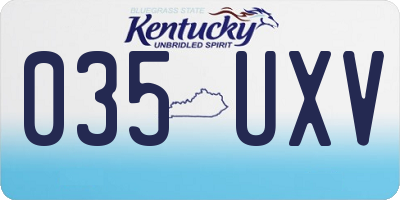 KY license plate 035UXV