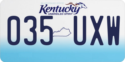 KY license plate 035UXW