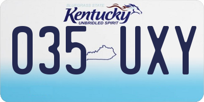 KY license plate 035UXY