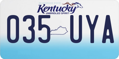 KY license plate 035UYA