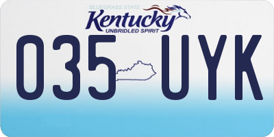 KY license plate 035UYK