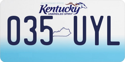 KY license plate 035UYL