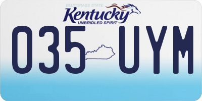 KY license plate 035UYM