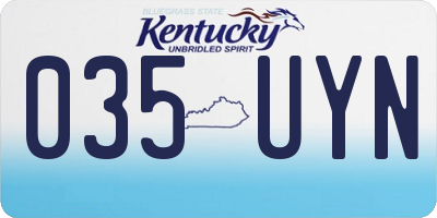 KY license plate 035UYN