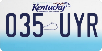 KY license plate 035UYR