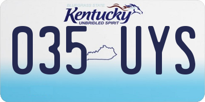 KY license plate 035UYS