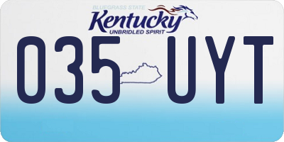 KY license plate 035UYT