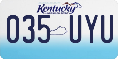 KY license plate 035UYU