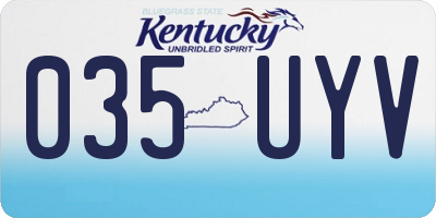 KY license plate 035UYV
