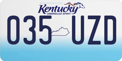 KY license plate 035UZD