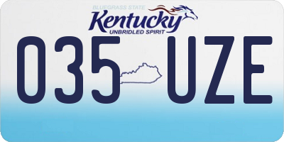KY license plate 035UZE
