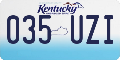 KY license plate 035UZI