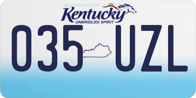KY license plate 035UZL