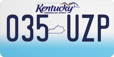 KY license plate 035UZP