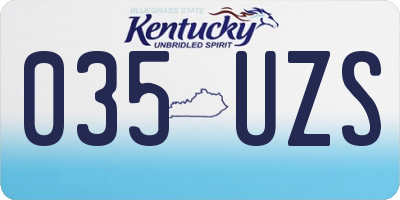 KY license plate 035UZS