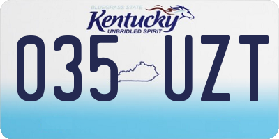 KY license plate 035UZT