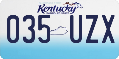 KY license plate 035UZX