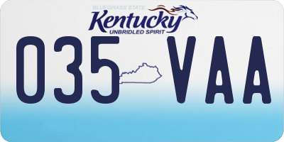 KY license plate 035VAA