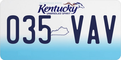 KY license plate 035VAV