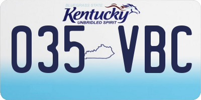 KY license plate 035VBC