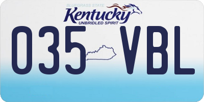 KY license plate 035VBL