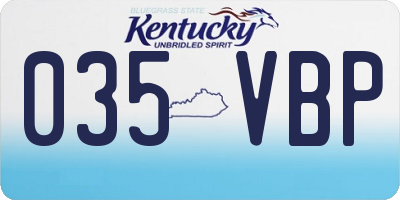 KY license plate 035VBP
