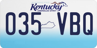 KY license plate 035VBQ