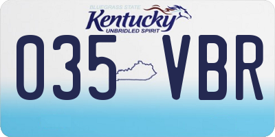 KY license plate 035VBR