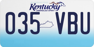 KY license plate 035VBU